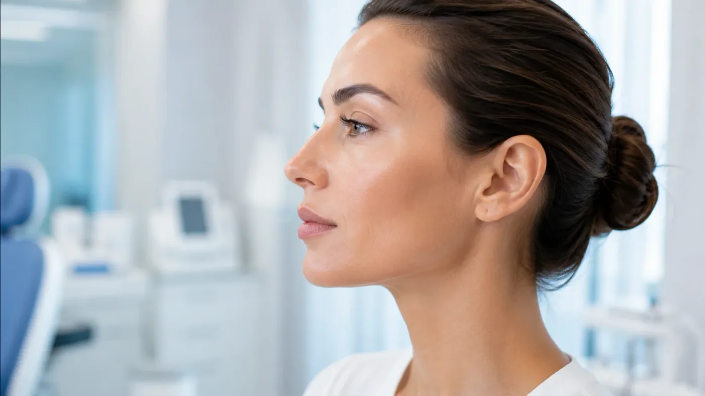 Defined slim jawline after masseter Botox treatment